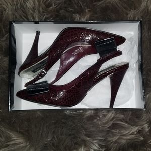 Red croc heels